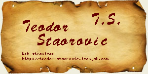 Teodor Staorović vizit kartica